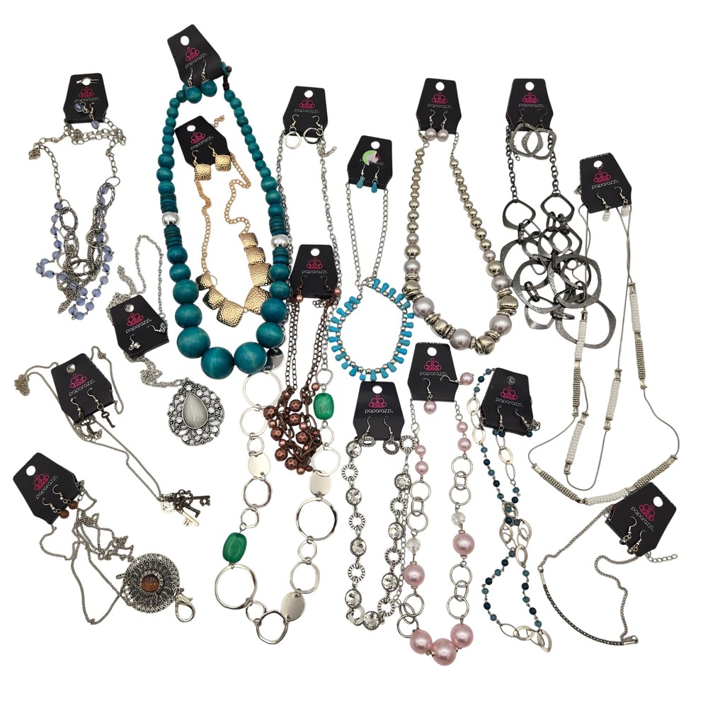 Paparazzi Jewelry Lot 16 Necklaces Matching Earrings Sets Statement Beaded